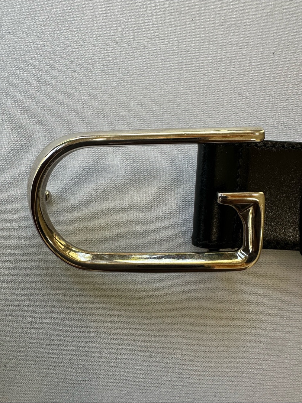 Vintage Gucci Black Leather Calfskin Belt Signature Silver G Logo Sz M like New